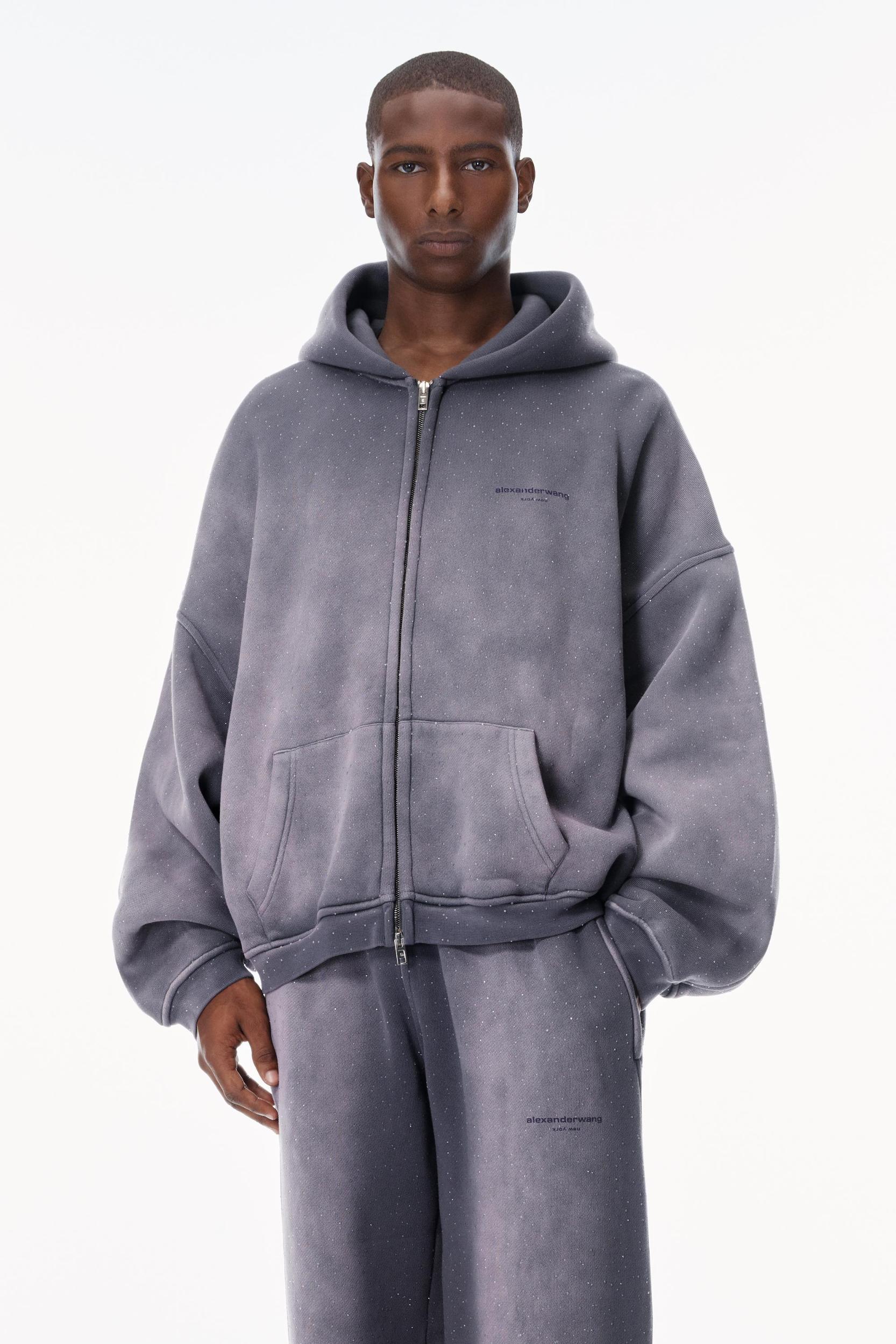 Crystal Hotfix Zip-up Hoodie Product Image