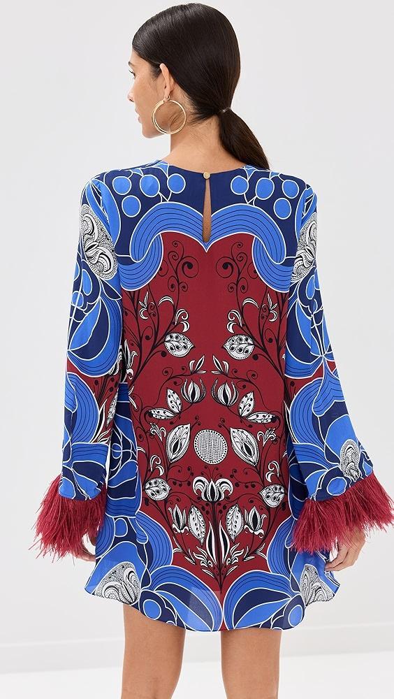 Borgo de Nor Cocoa Dress With Feathers | Shopbop Product Image