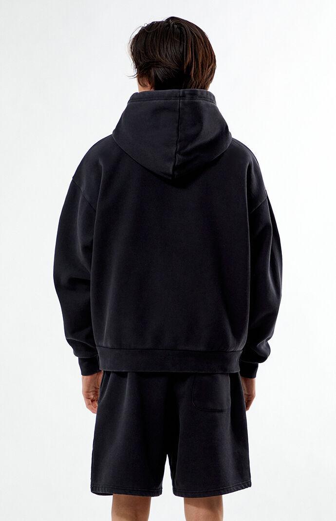 Frayed Lettering Full Zip Hoodie Product Image