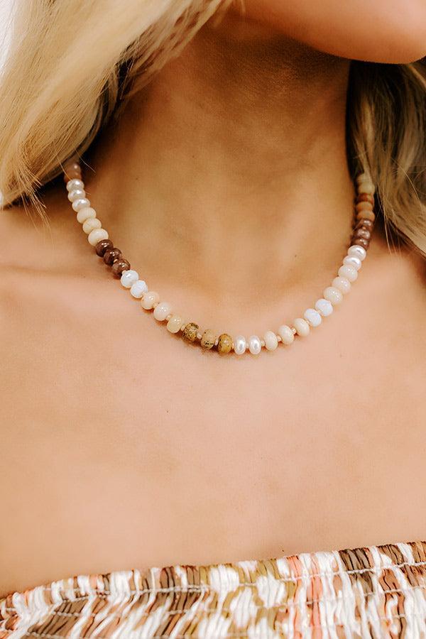 Calm Energy Semi Precious Necklace in Brown Product Image