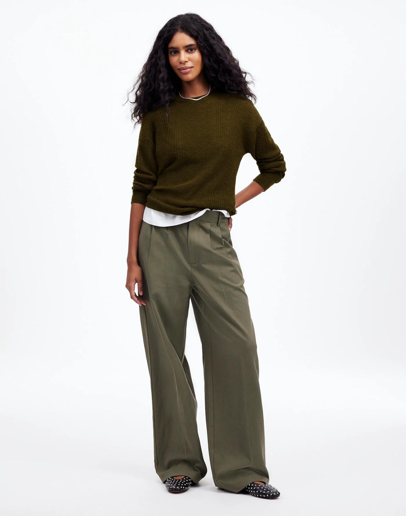 Ribbed Alpaca-Blend Crewneck Sweater Product Image