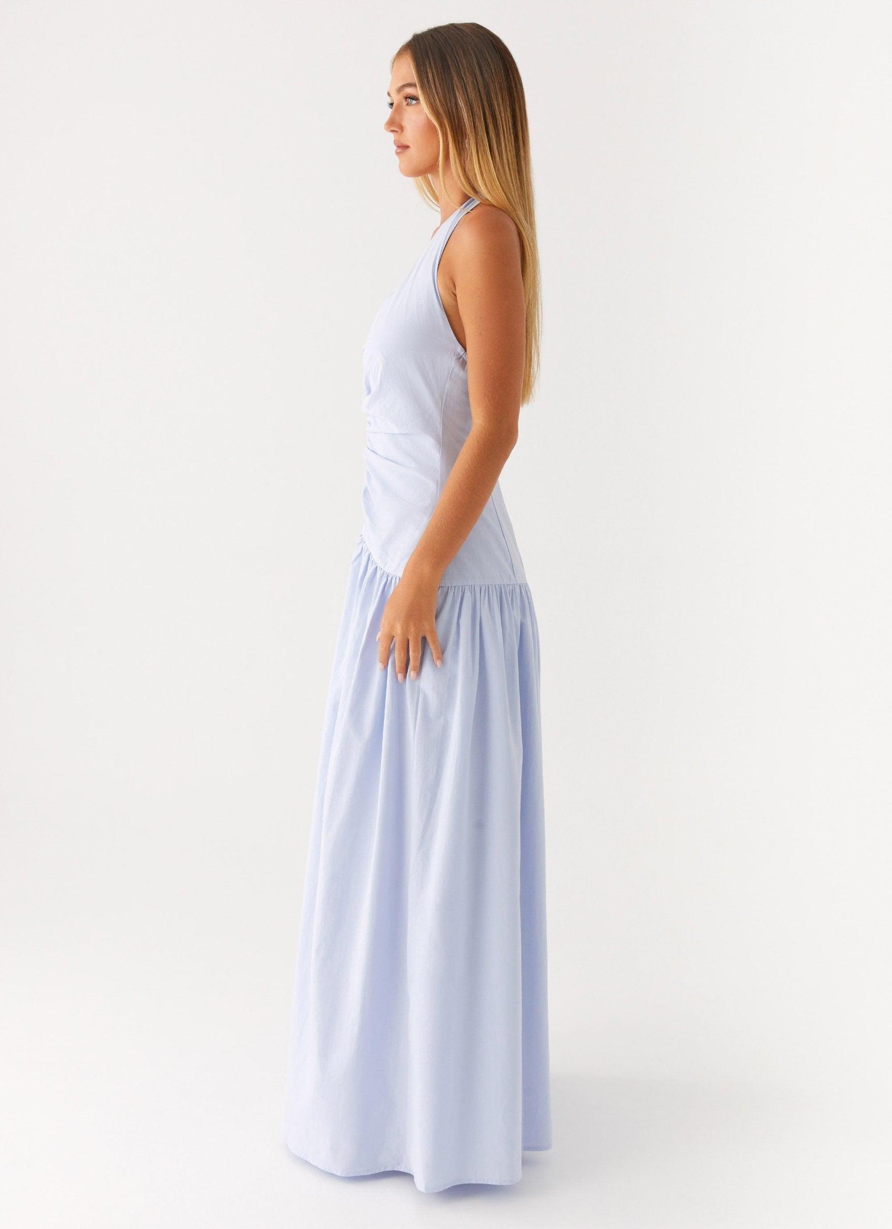 Worth The Wait Maxi Dress - Heather Blue Product Image