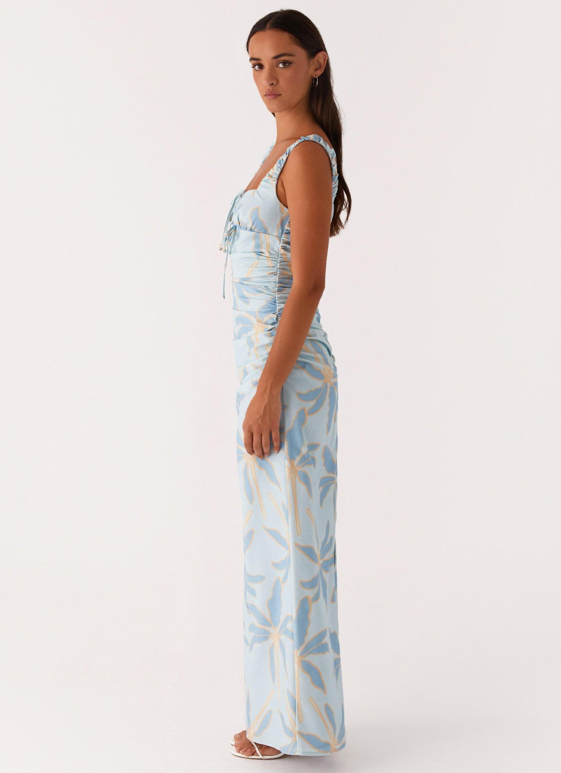 Cosmic Love Ruched Maxi Dress - Opulent Blue Product Image