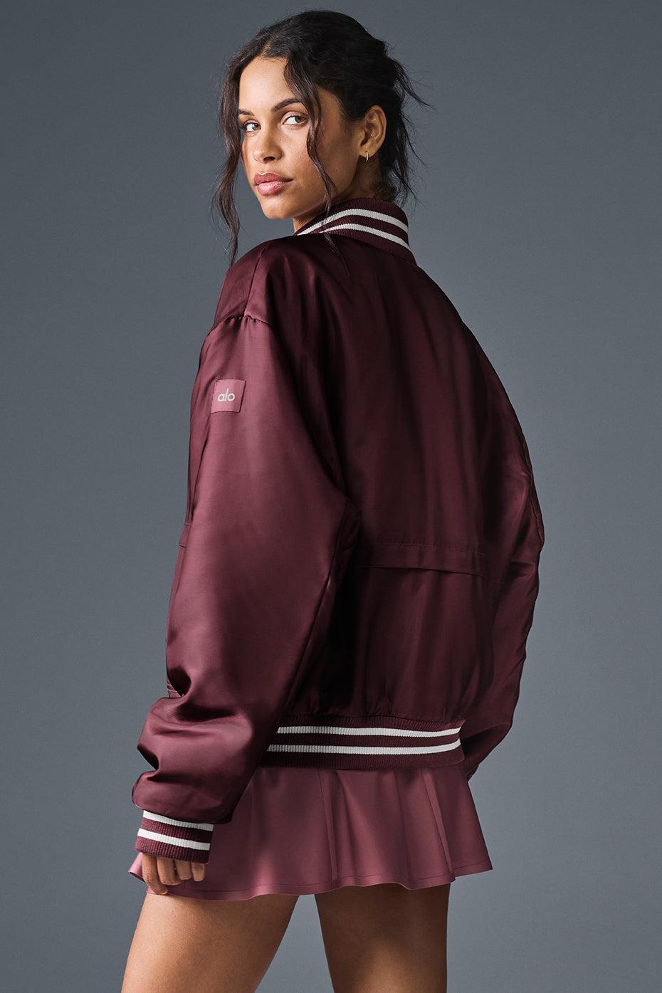 Afterglow Varsity Jacket - Burgundy Truffle Female Product Image