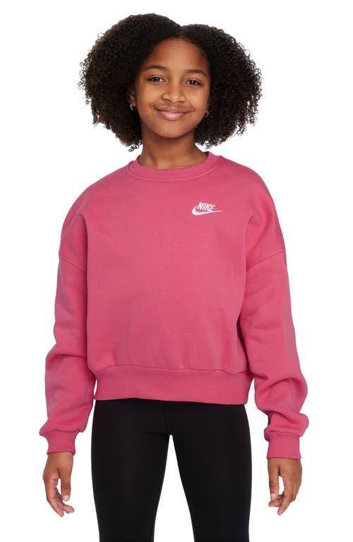 Nike Kids' Sportswear Club Fleece Crewneck Sweatshirt in Aster Pink/White at Nordstrom, Size Xs Product Image