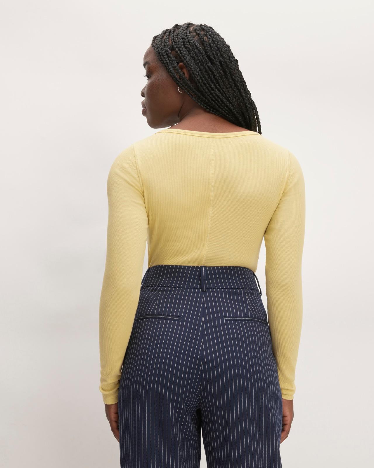 The Luxe Rib Long-Sleeve Scoop-Neck Tee Product Image