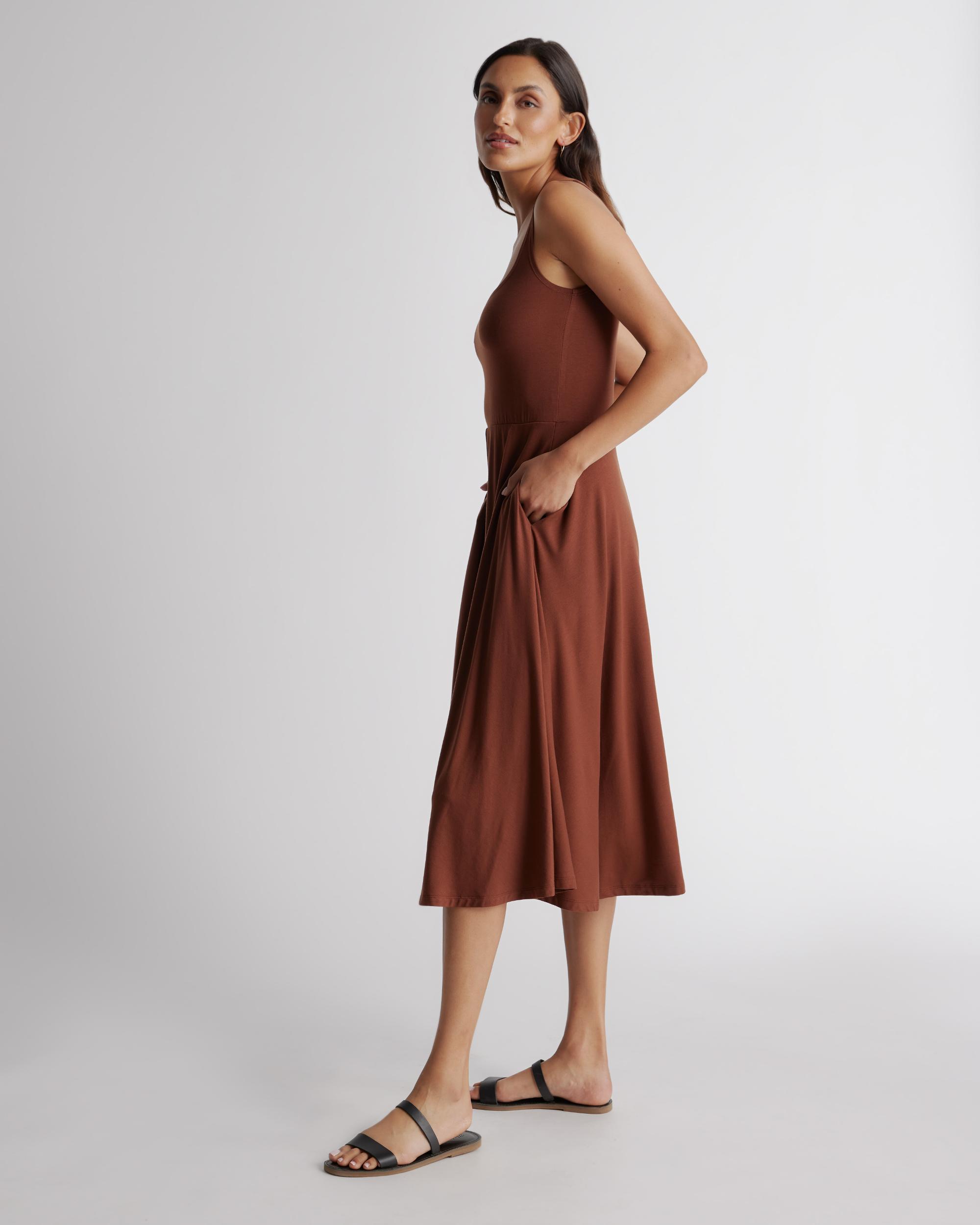 Quince | Women's Tencel Jersey Fit & Flare Dress Size XL Product Image