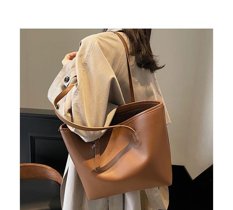 Faux Leather Tote Bag Product Image