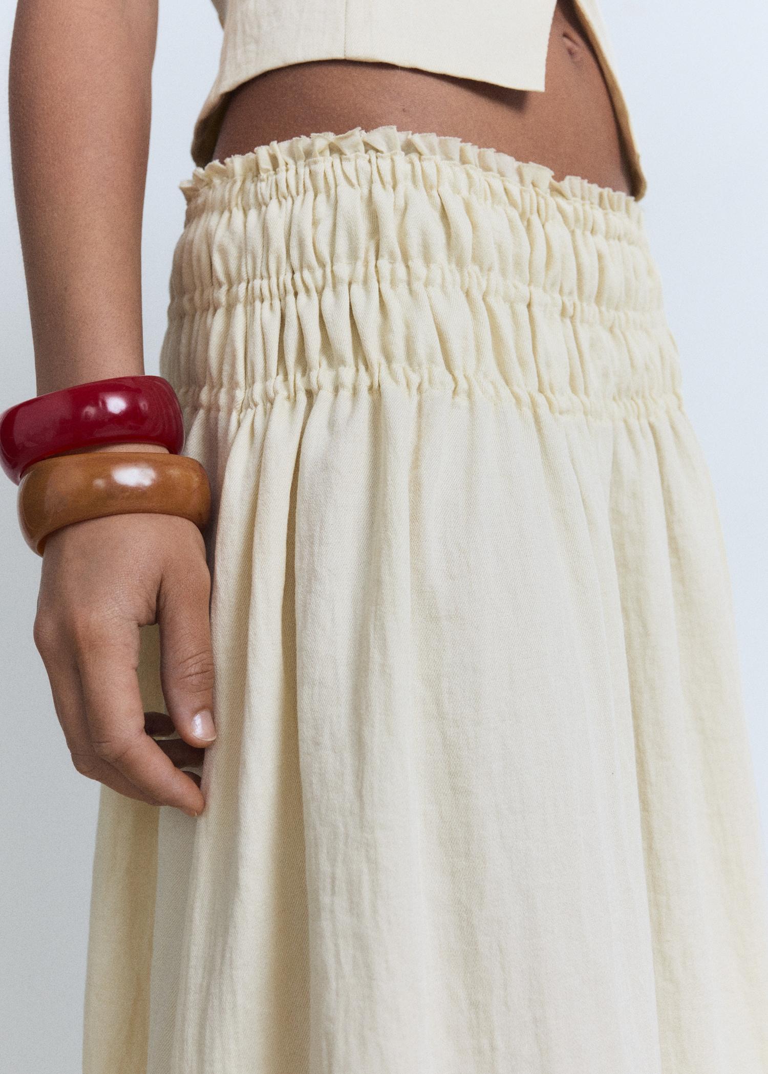 Long gathered panel skirt - Women | MANGO USA Product Image