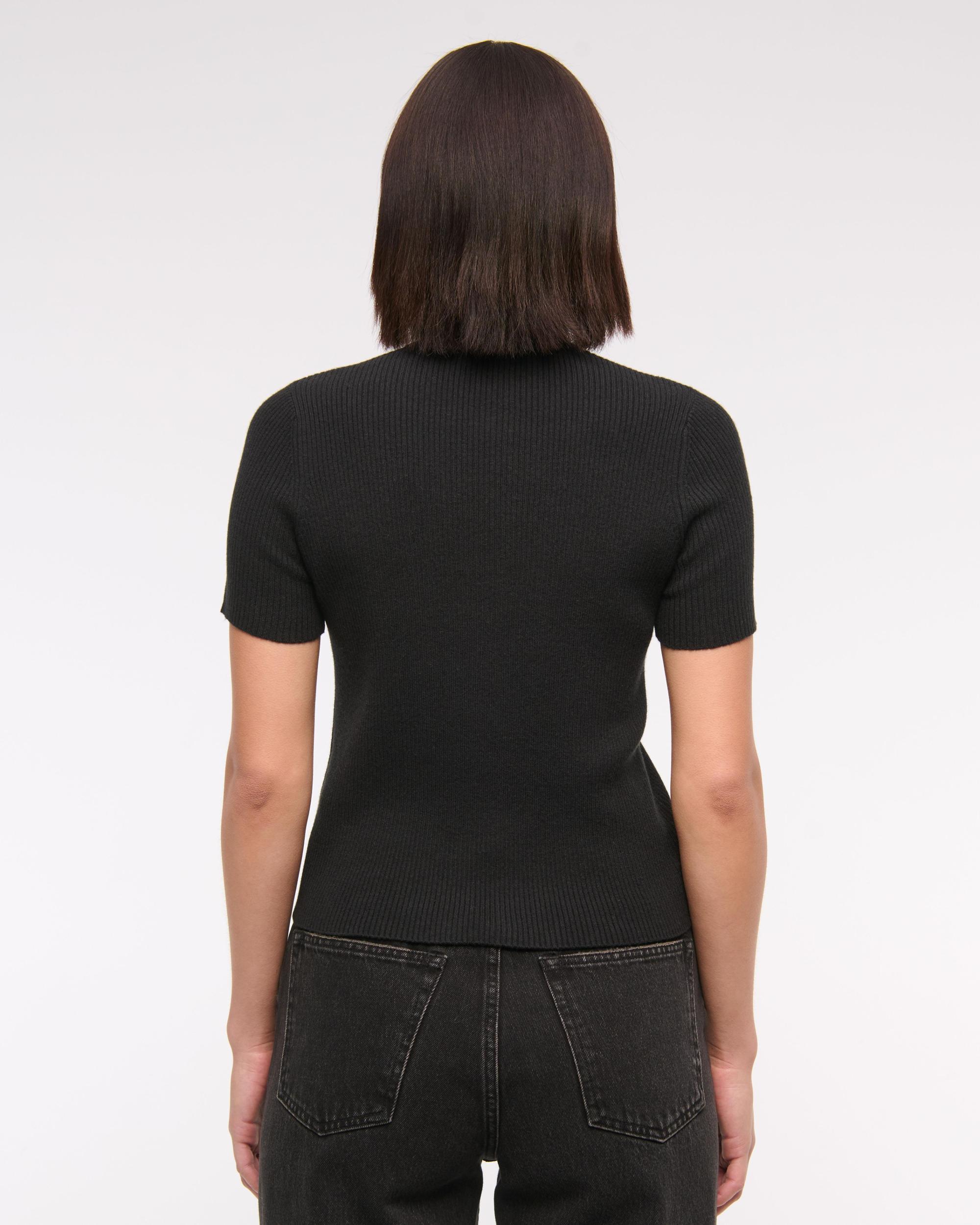 Short-Sleeve Tie-Front Cardigan Product Image
