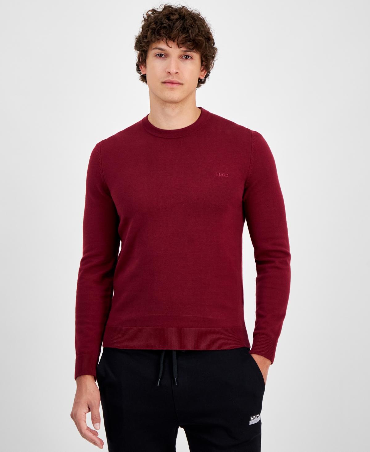 HUGO BOSS Boss Botton Virgin Wool Crewneck Sweater In Burgundy Product Image