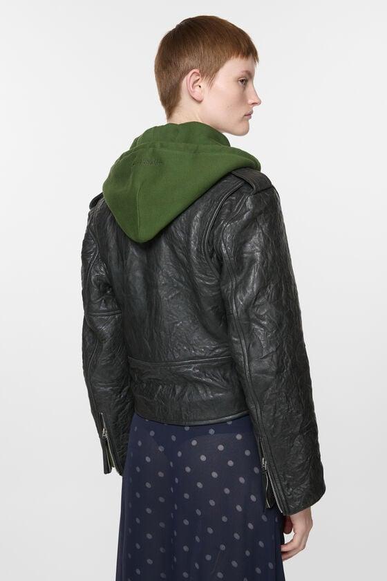 Layered leather jacket Product Image