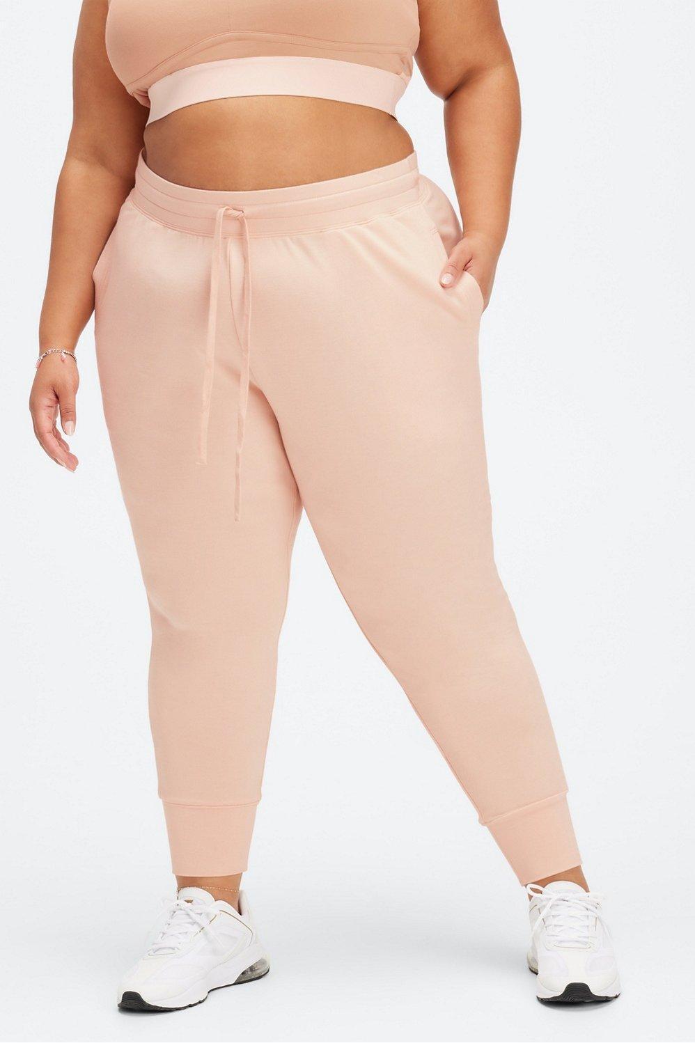 Fabletics Luxe Terry Jogger Womens pink plus Size 2X Product Image