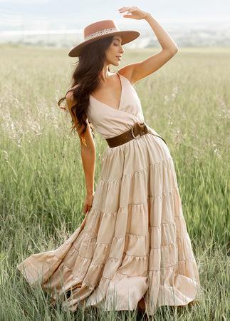 Zayla Dress in Champagne Female Product Image