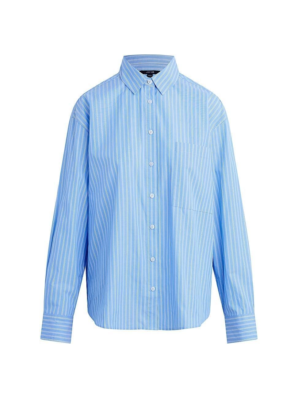 Womens The Boyfriend Striped Cotton Button-Front Shirt Product Image
