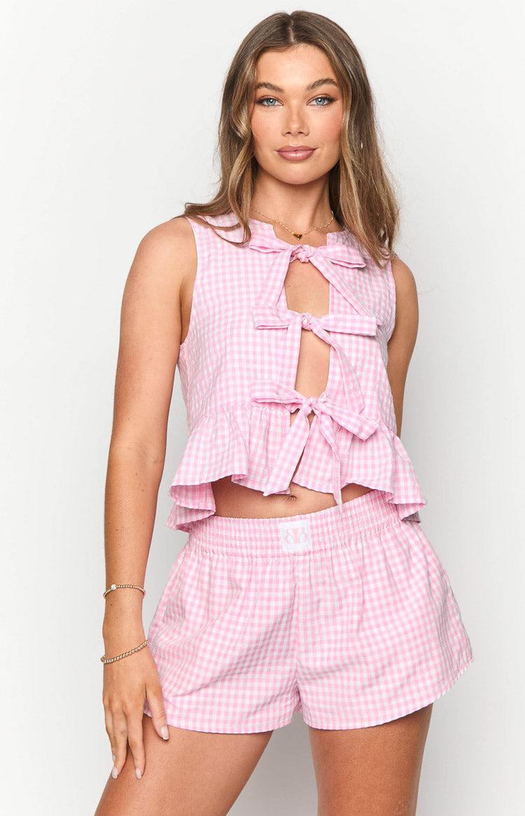 Baxter Pink Gingham Shorts Product Image