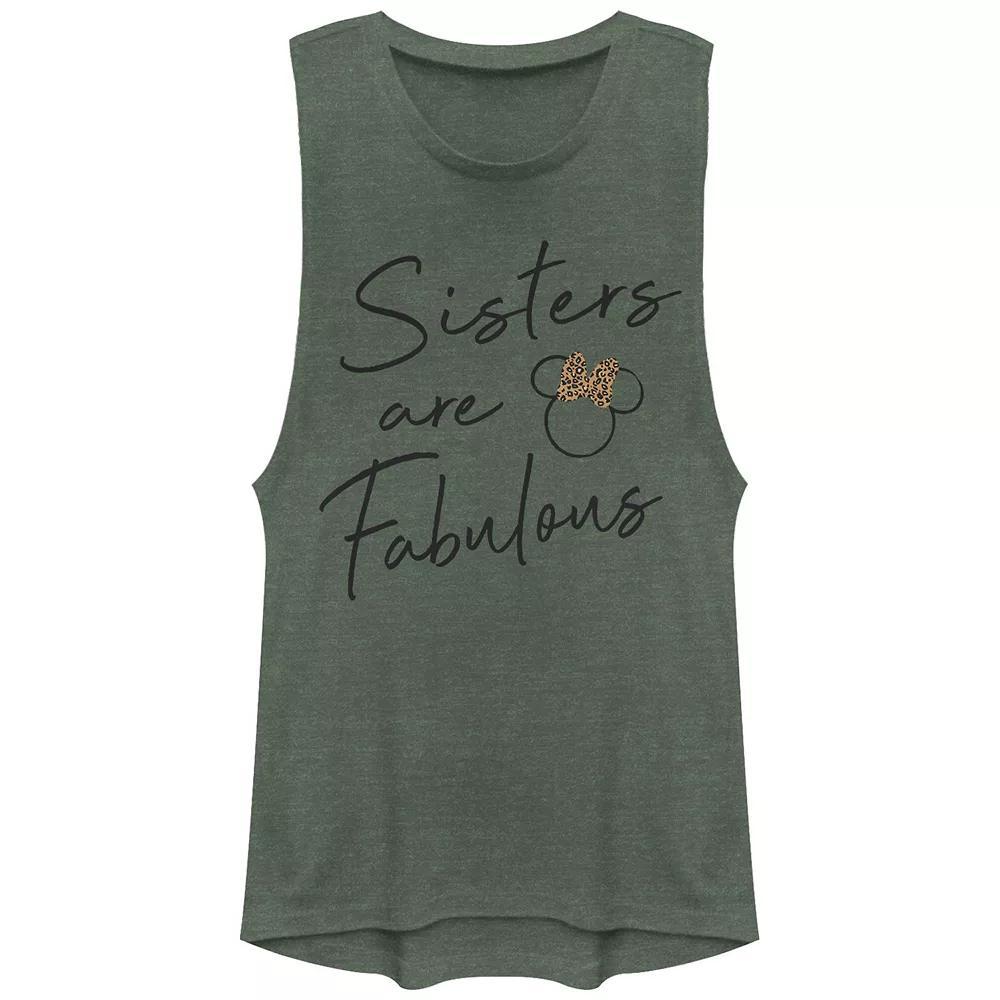 Disney's Minnie Mouse Sisters Are Fabulous Juniors' Graphic Tank Top, Girl's, Size: XXL, Pine Grey Product Image
