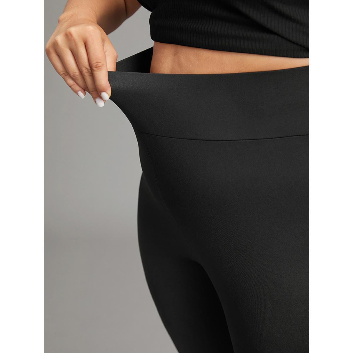 Plus Size Wideband Waist Contrast Webbing Leggings Women Black Casual High stretch Skinny High Rise Dailywear Leggings BloomChic 18-20/2X Product Image