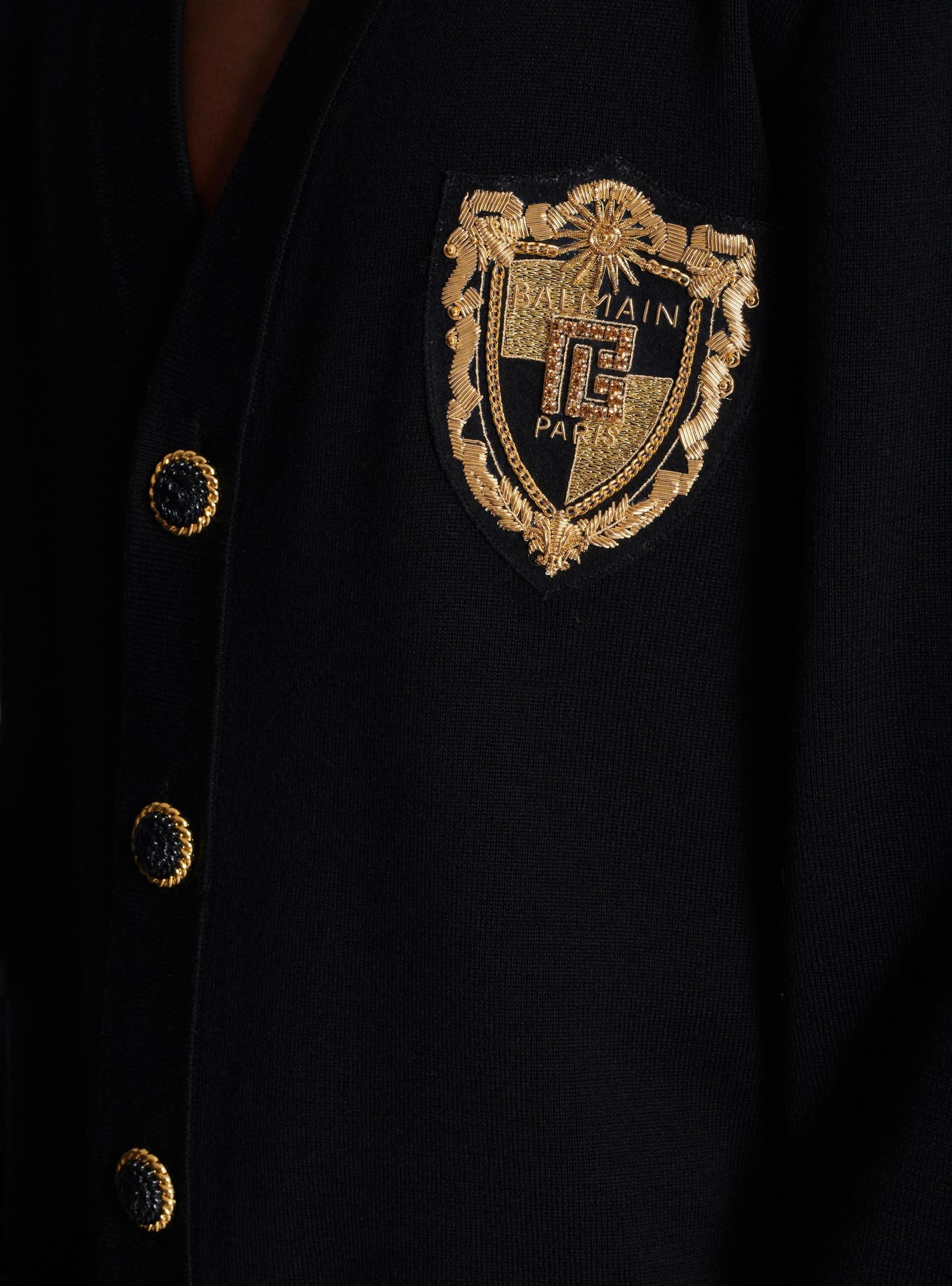 Knit cardigan with embroidered patch Product Image