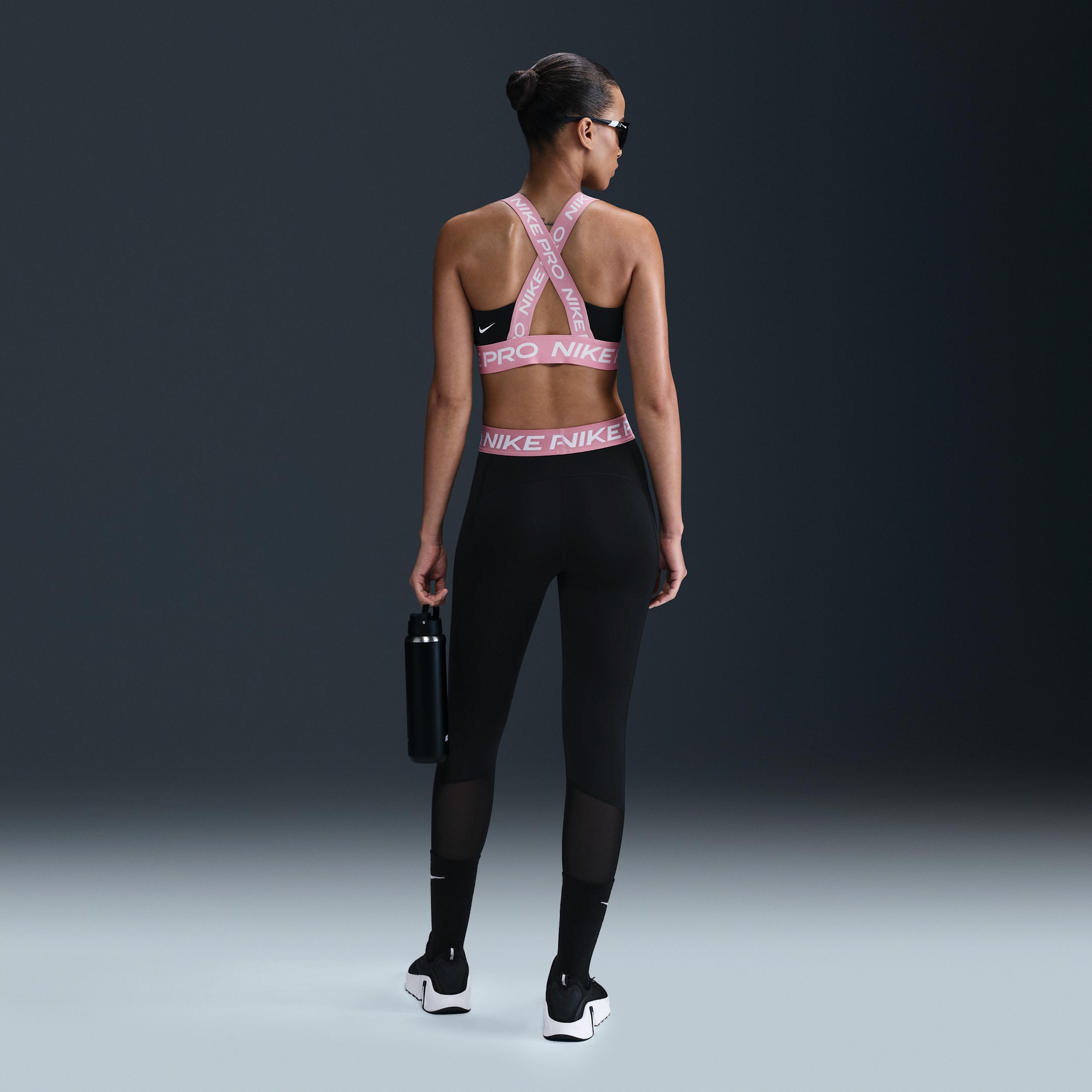 Women's Nike Pro Mid-Rise Crop Mesh-Panel Leggings Product Image