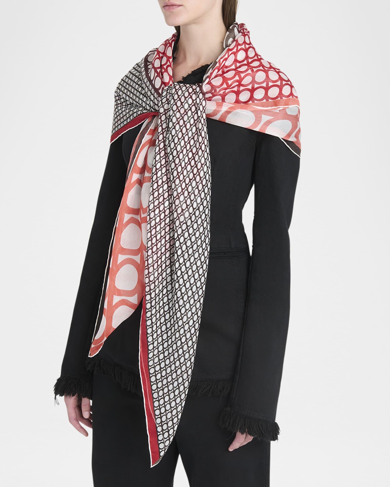 Ombre Printed Silk Scarf  Product Image