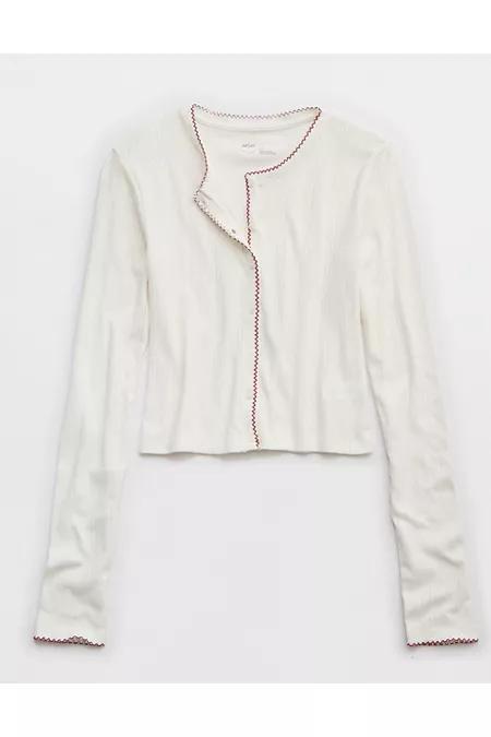 Aerie Off-Duty Pointelle Cardigan Women's Product Image