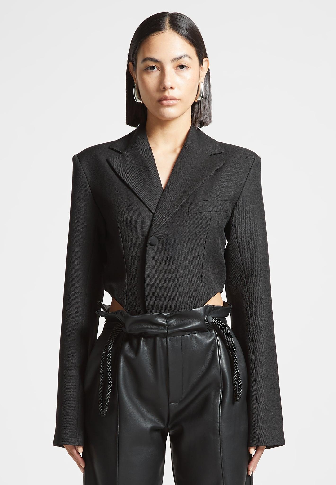 Tailored High Leg Blazer Bodysuit - Black Female Product Image