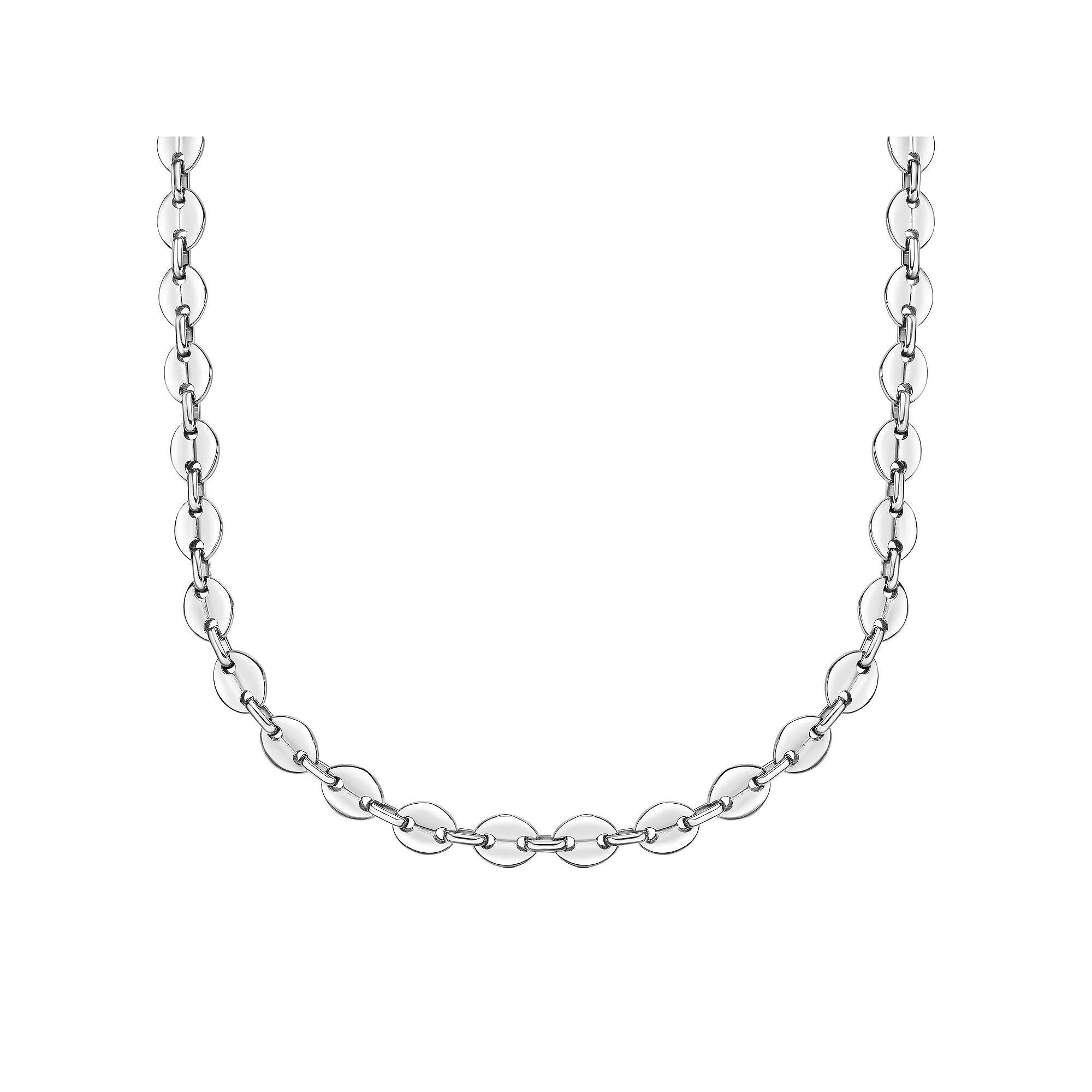 LYNX Men's Stainless Steel Coin Link Chain Necklace, Size: 24", White Product Image
