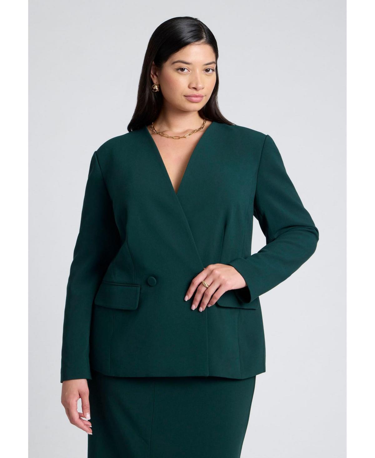 Eloquii Womens The 365 Collarless Double Breasted Blazer Product Image