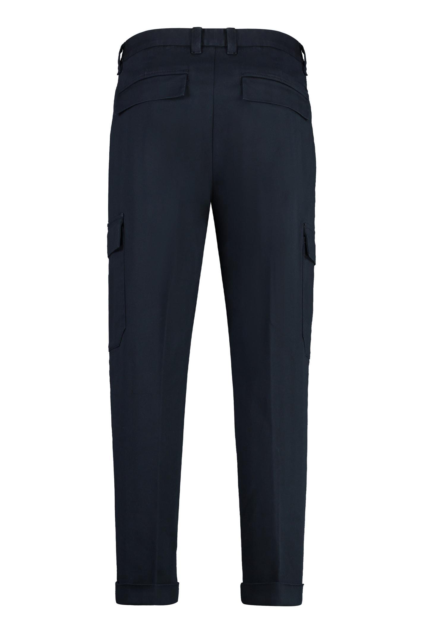 HUGO BOSS Boss Cotton Cargo-trousers In Blue Product Image
