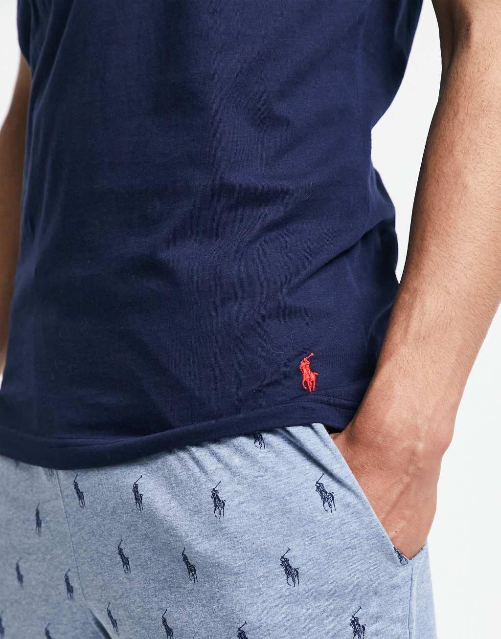 Polo Ralph Lauren t-shirt in navy with bottom pony logo Product Image