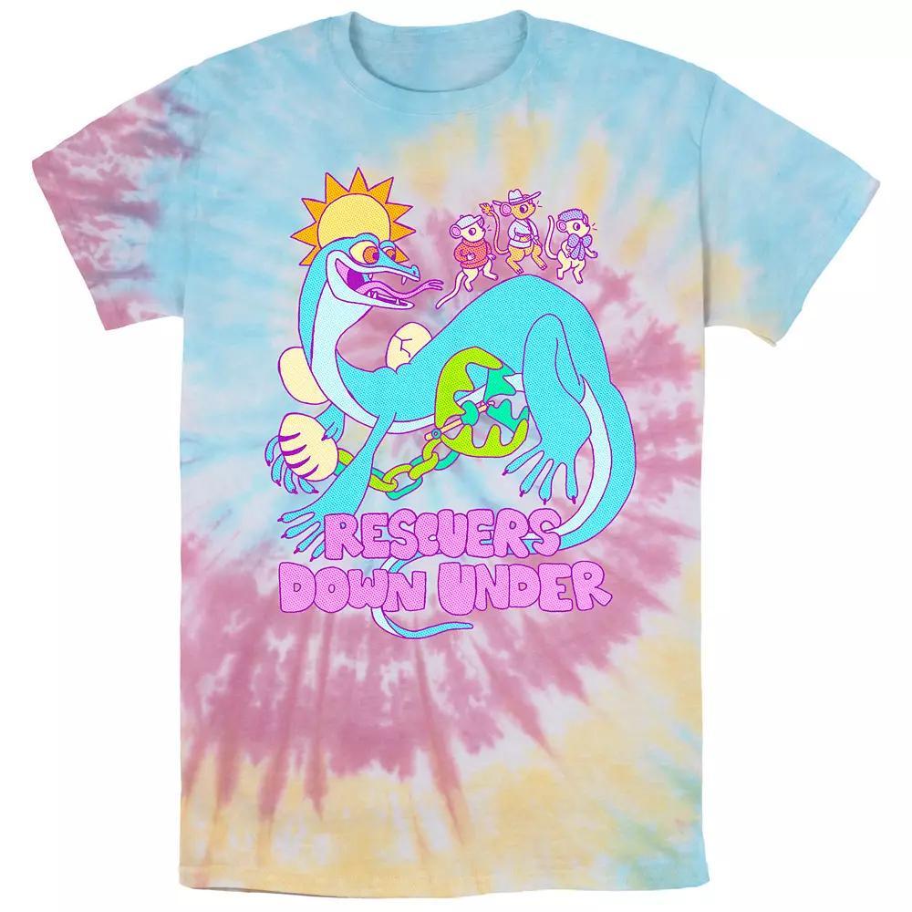 Disney's Rescuers Down Under Men's Joanna Stealing Tie Dye Graphic Tee, Size: Small, Blue Pink Light Yellow Product Image
