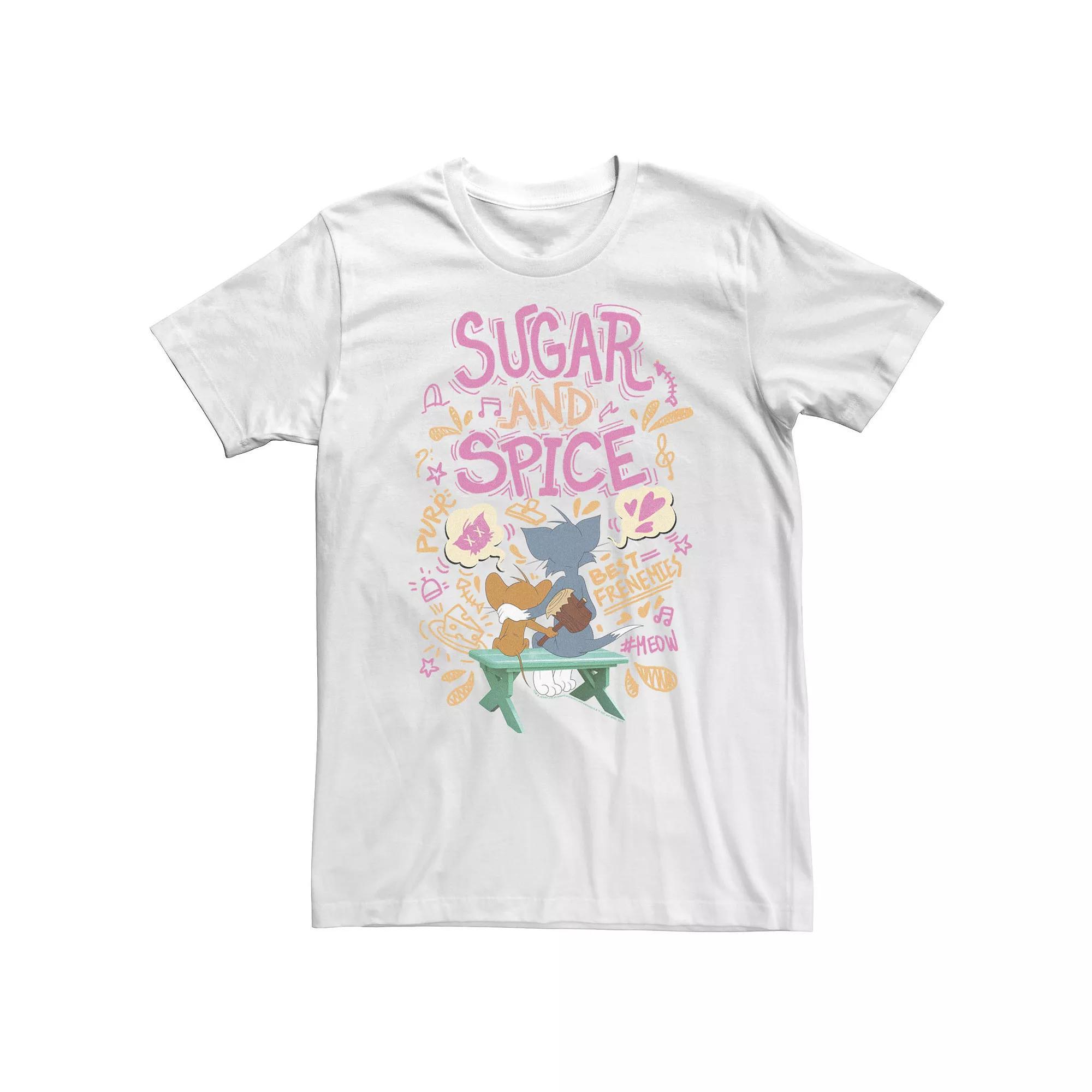 Big & Tall Tom & Jerry Sugar And Spice Tee, Men's, Size: 5XL, White Product Image