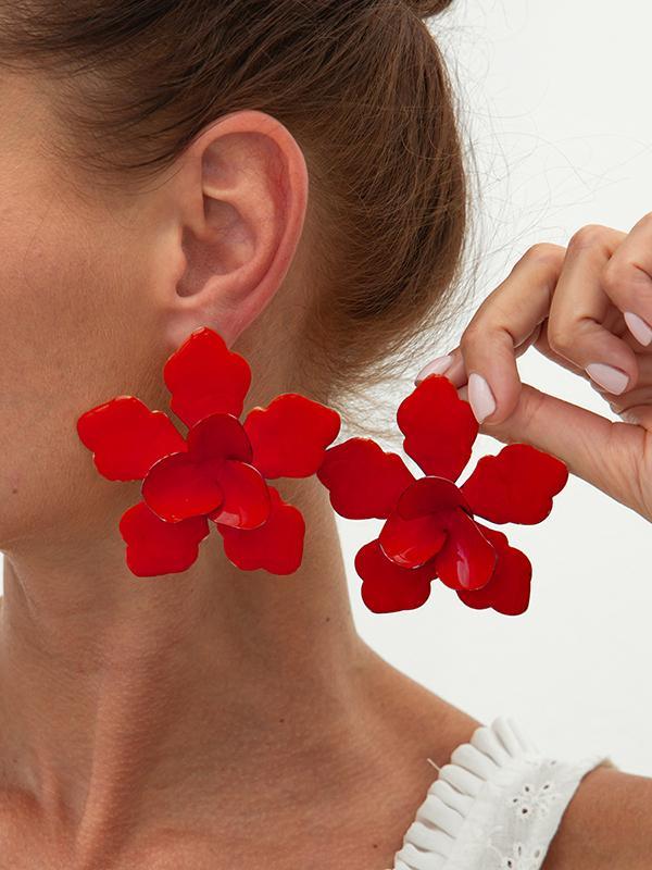 Flower Shape Drop Earrings Product Image
