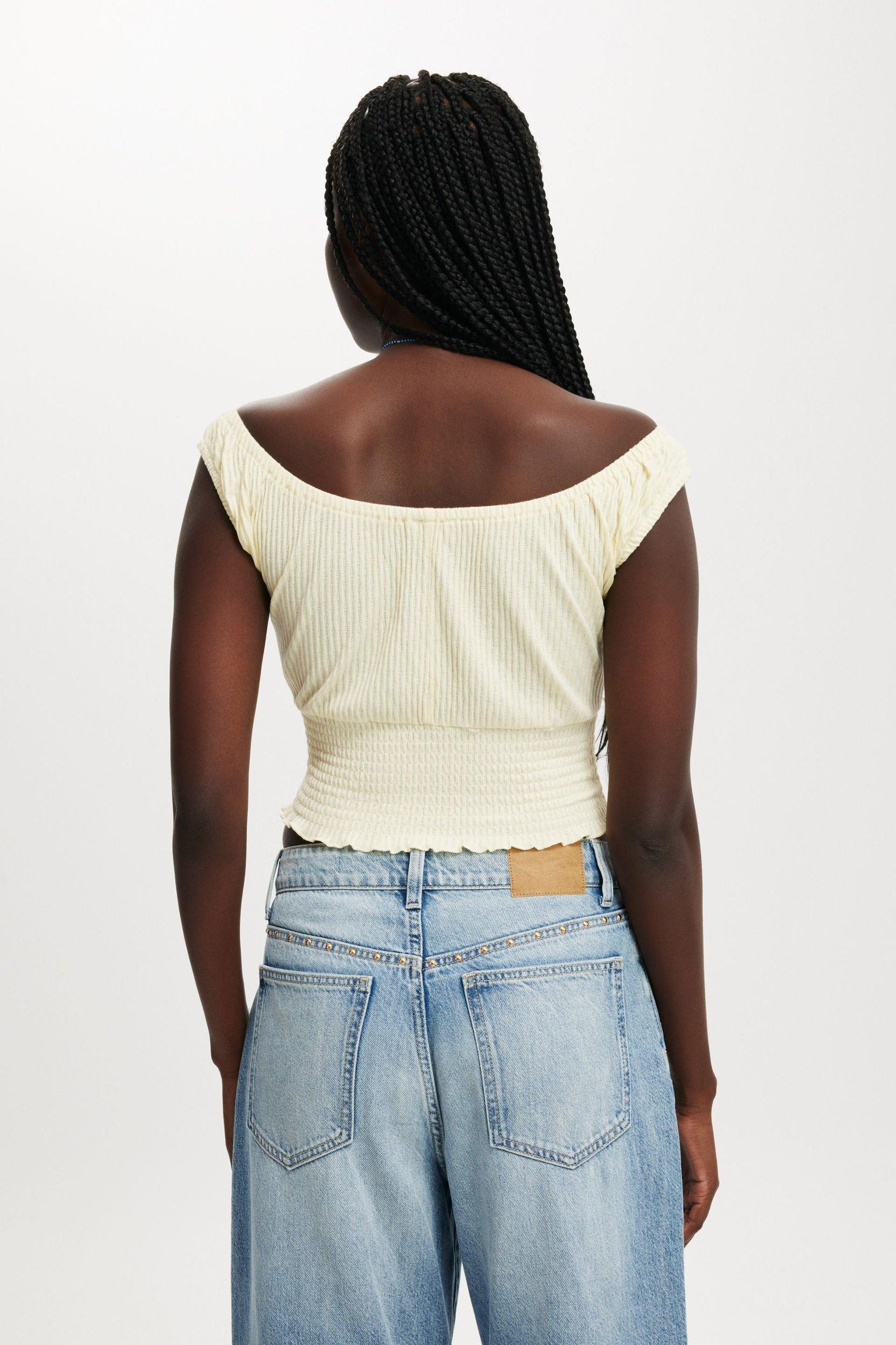Cotton On Women - Chloe Shirred Short Sleeve Top - Flossy pink Product Image