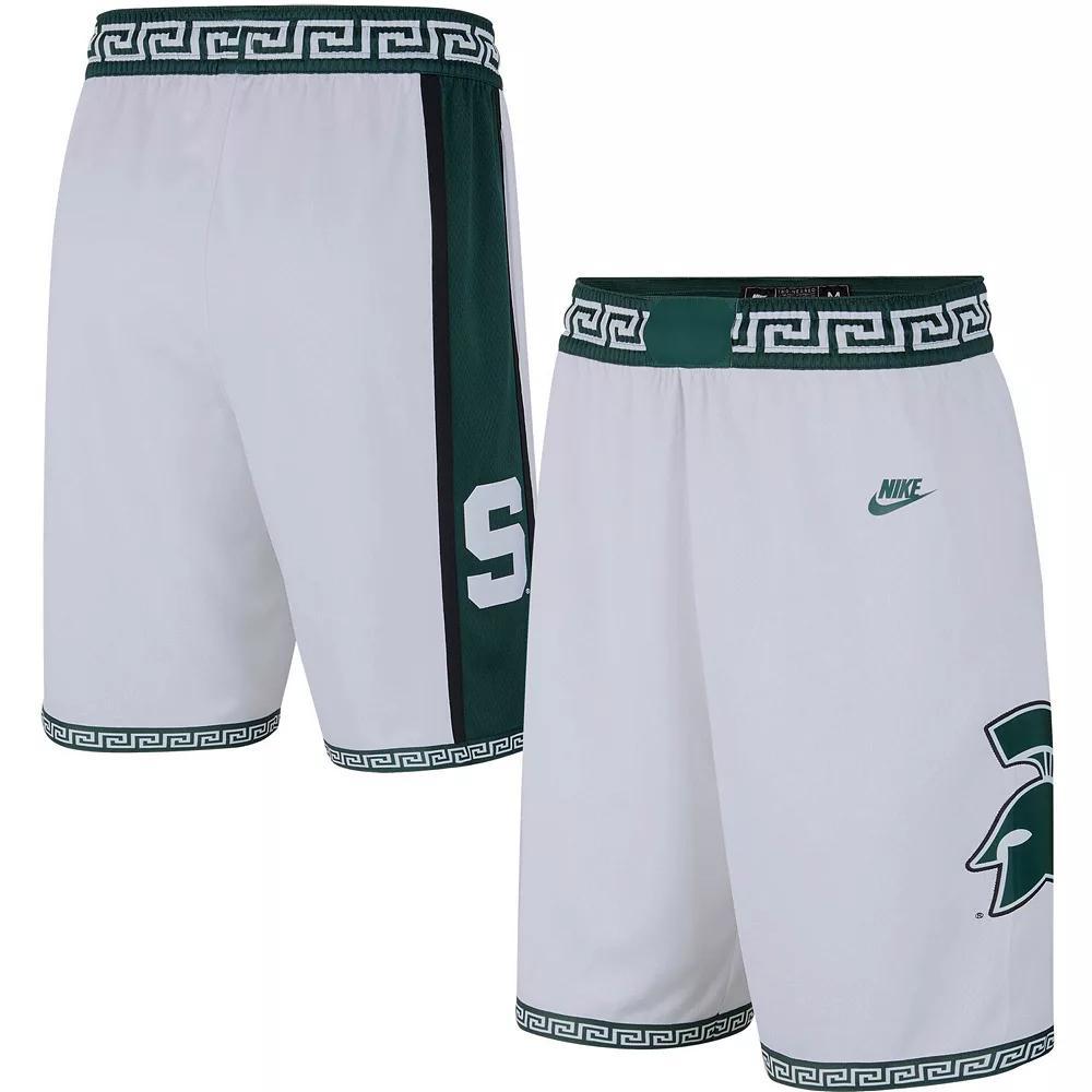 Men's Nike White Michigan State Spartans Limited Retro Basketball Shorts, Size: Small Product Image