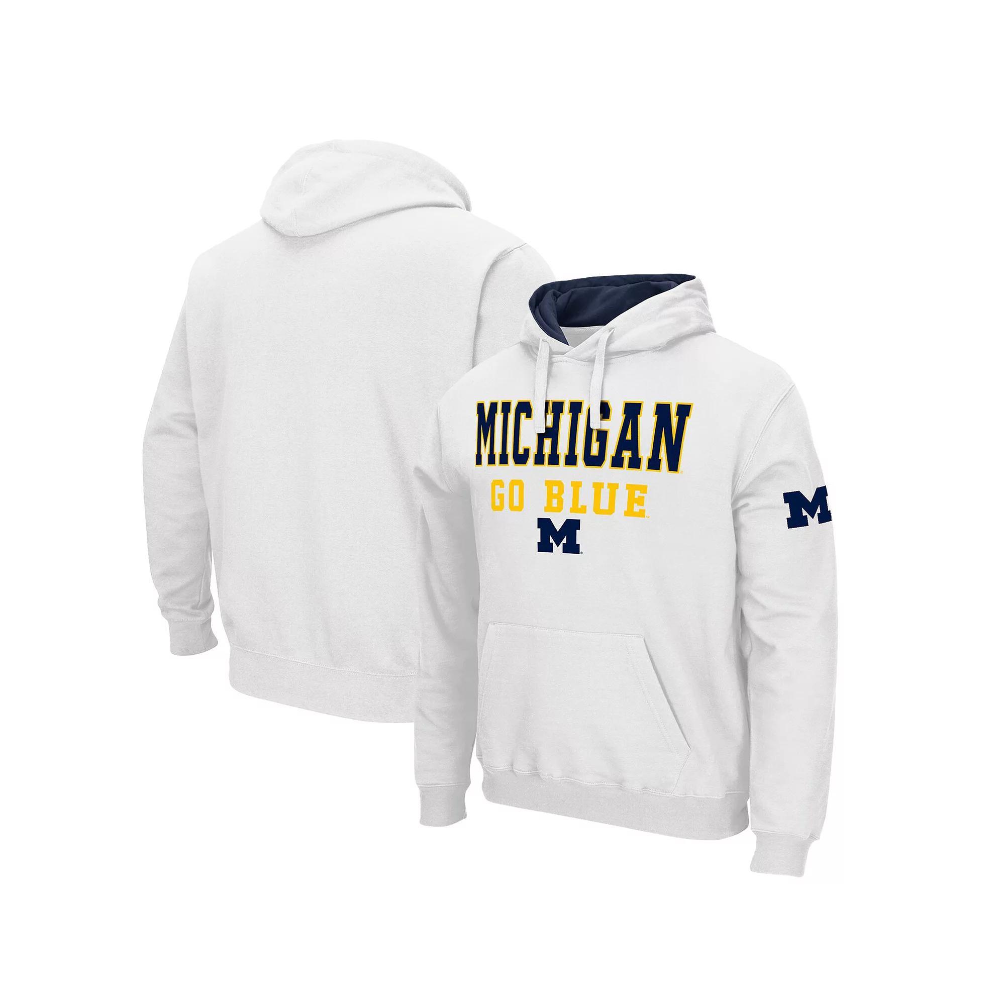 Men's Colosseum White Michigan Wolverines Sunrise Pullover Hoodie, Size: 2XL Product Image