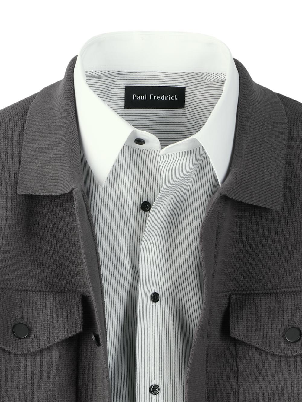 Cotton Shirt Jacket - Dark Grey Product Image