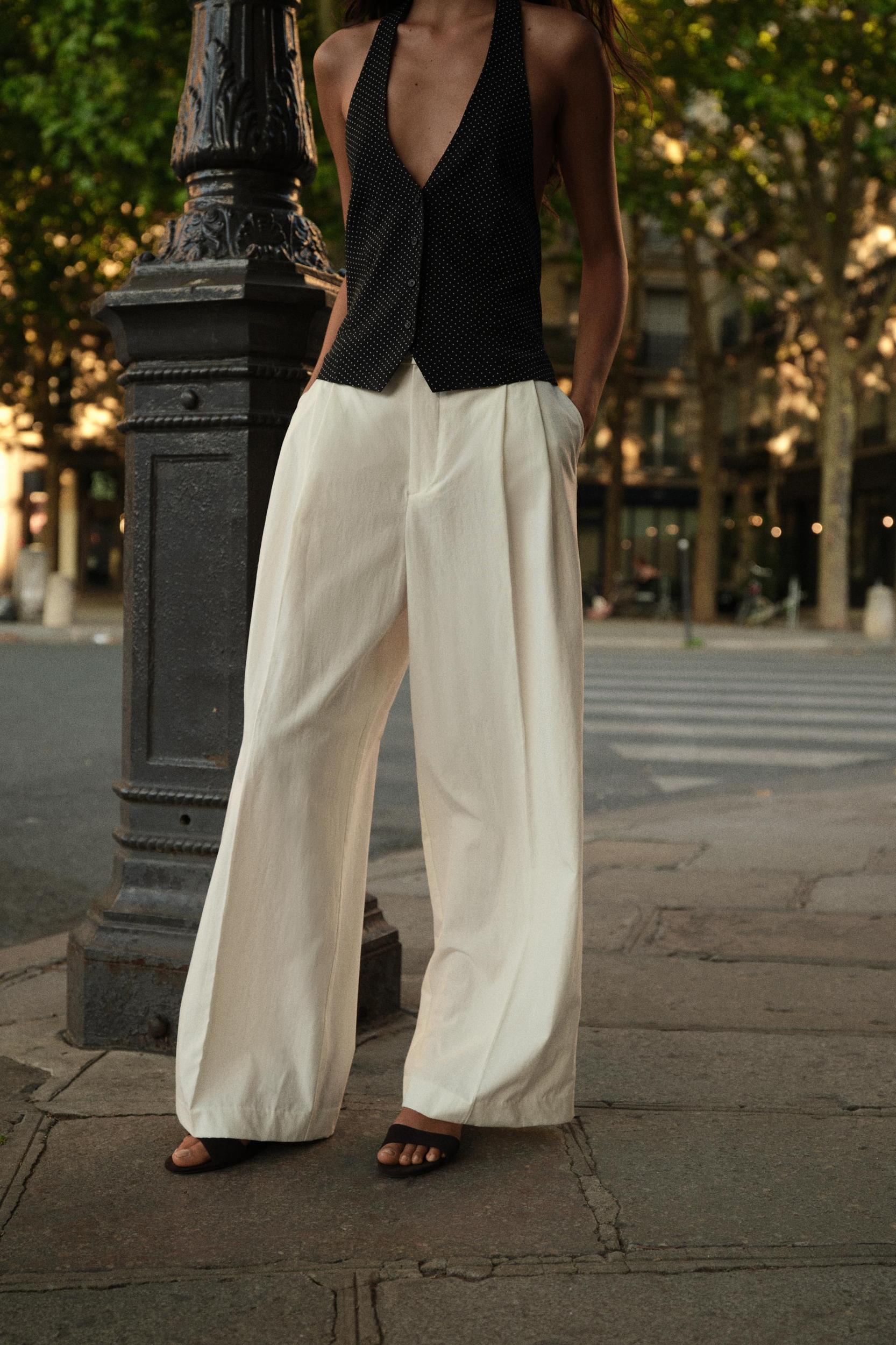 PLEATED PANTS WITH FLAPS Product Image