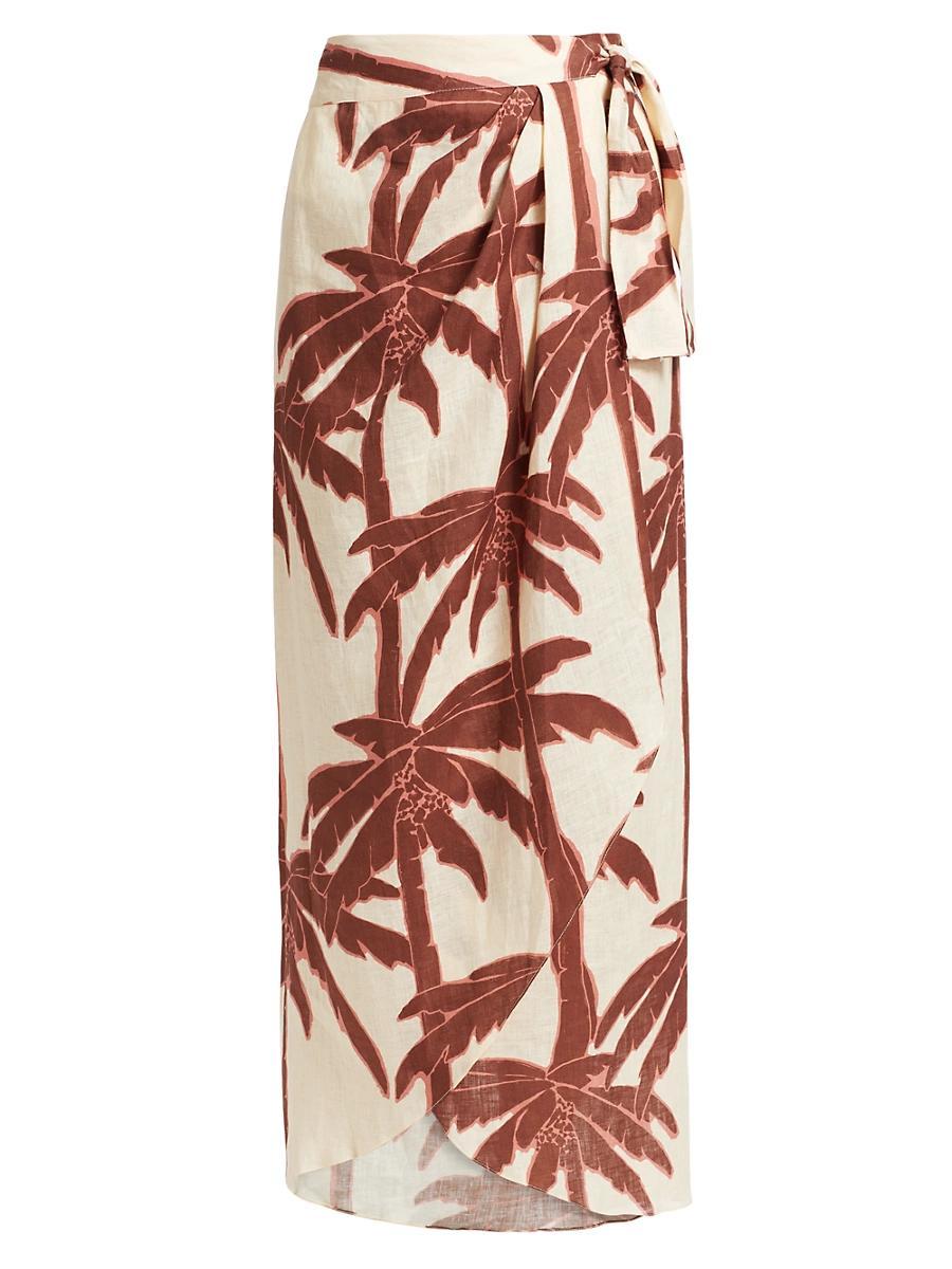 Womens Las Islas Winter Sun Shore Linen Wrap Skirt Product Image
