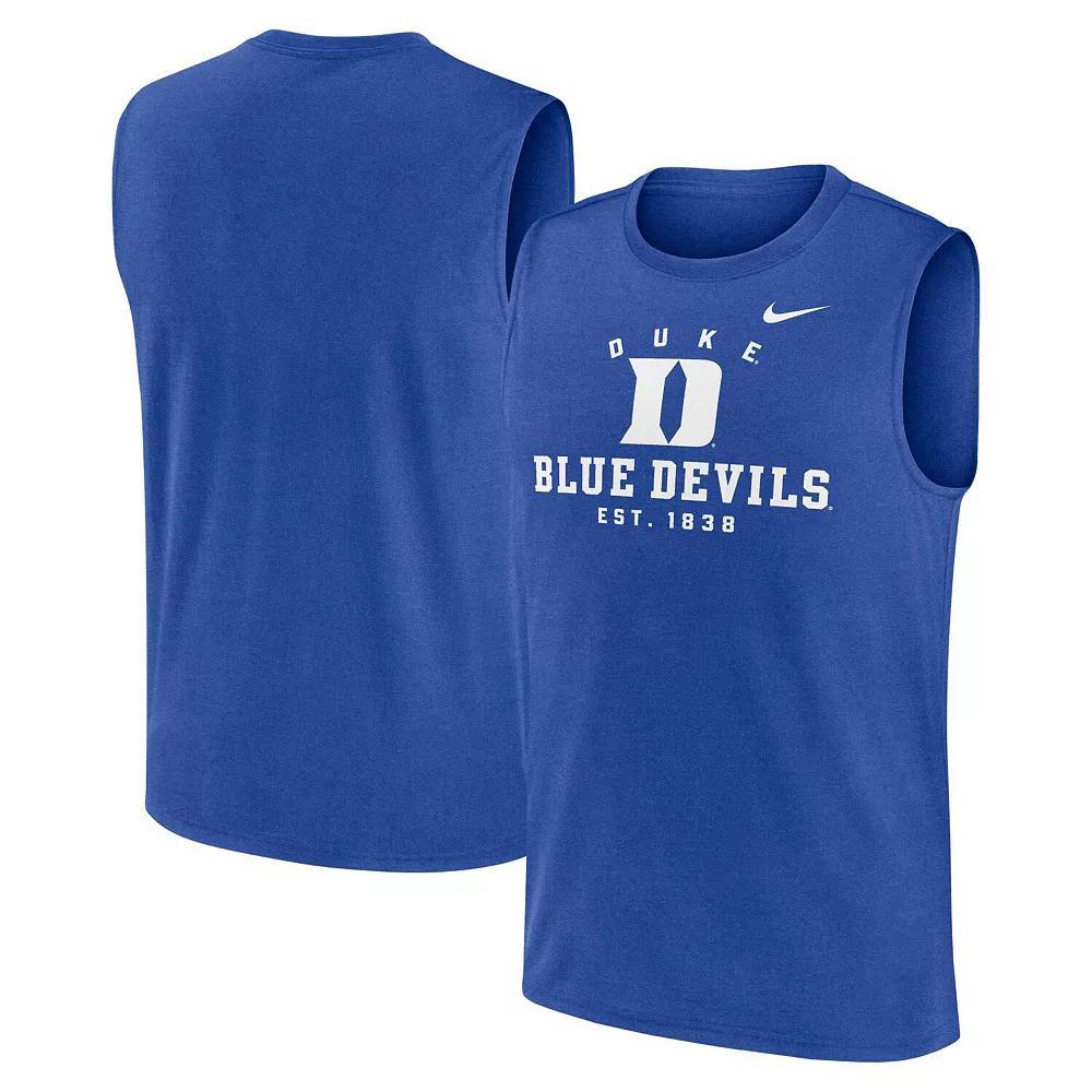Men's Nike Royal Duke Blue Devils Primetime Legend Lock Up Performance Muscle Tank Top, Size: XL Product Image