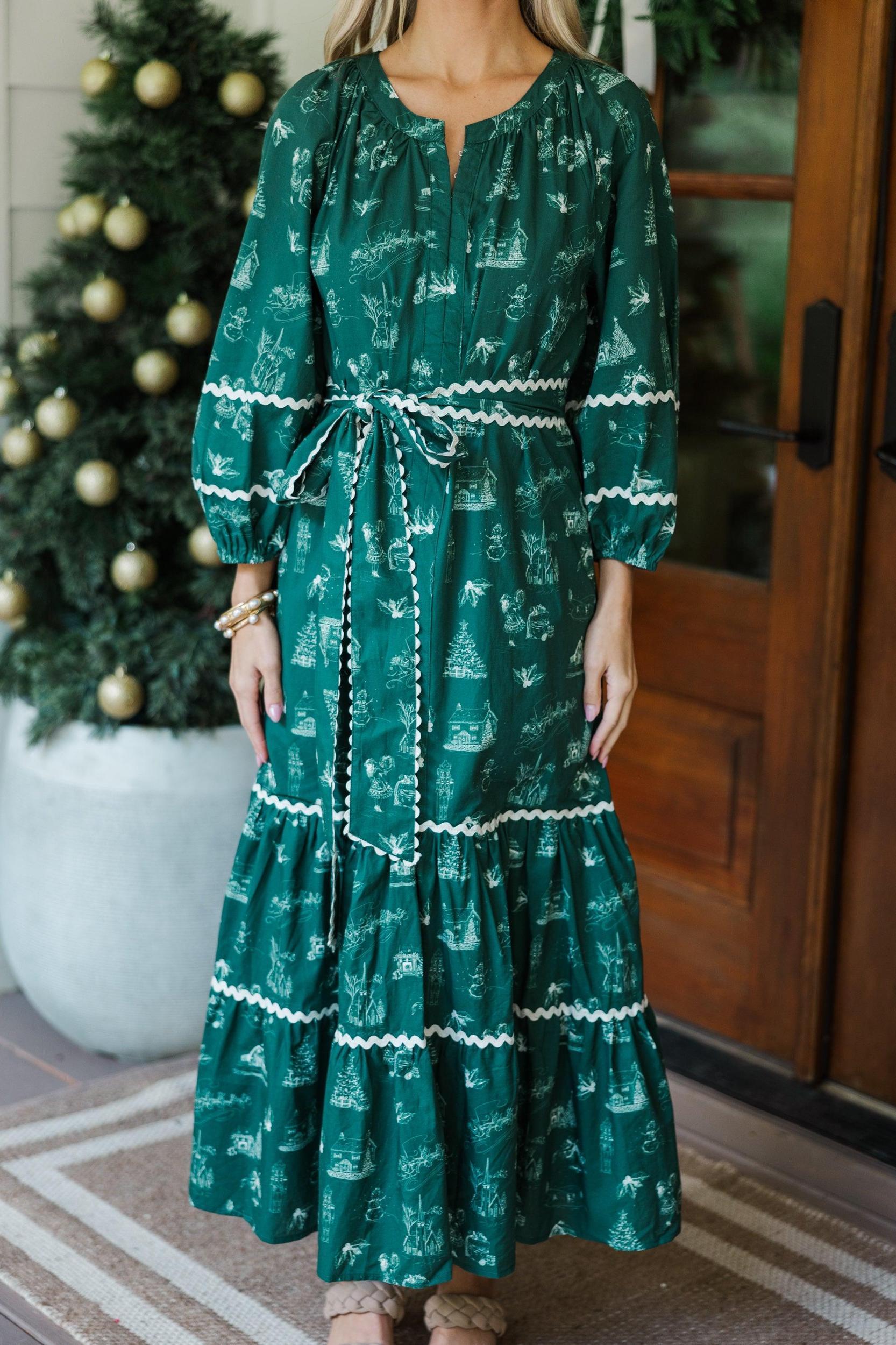 All Good Things Emerald Toile Midi Dress Female Product Image