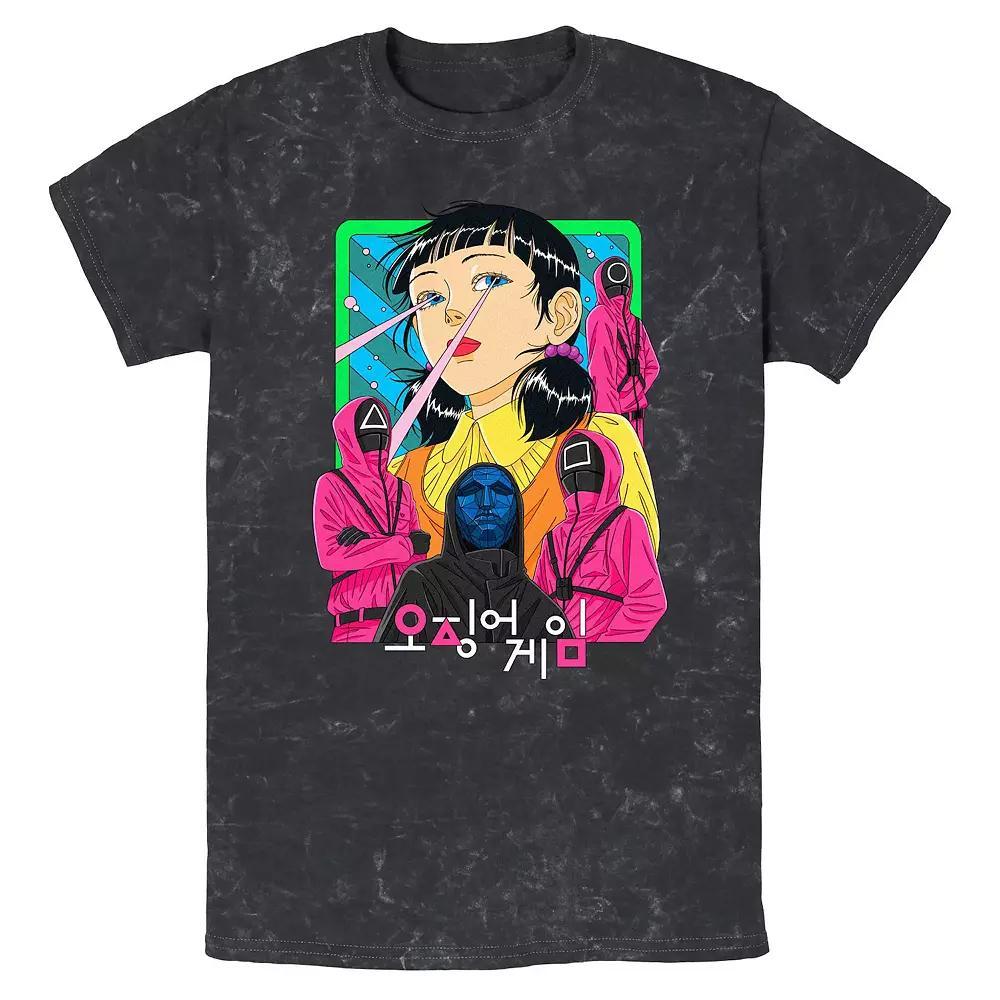 Men's Squid Game Bad Group Mineral Wash Graphic Tee, Size: XL, Black Product Image