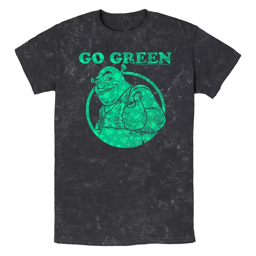 Men's Shrek Go Green Mineral Wash Graphic Tee, Size: Small, Black Product Image