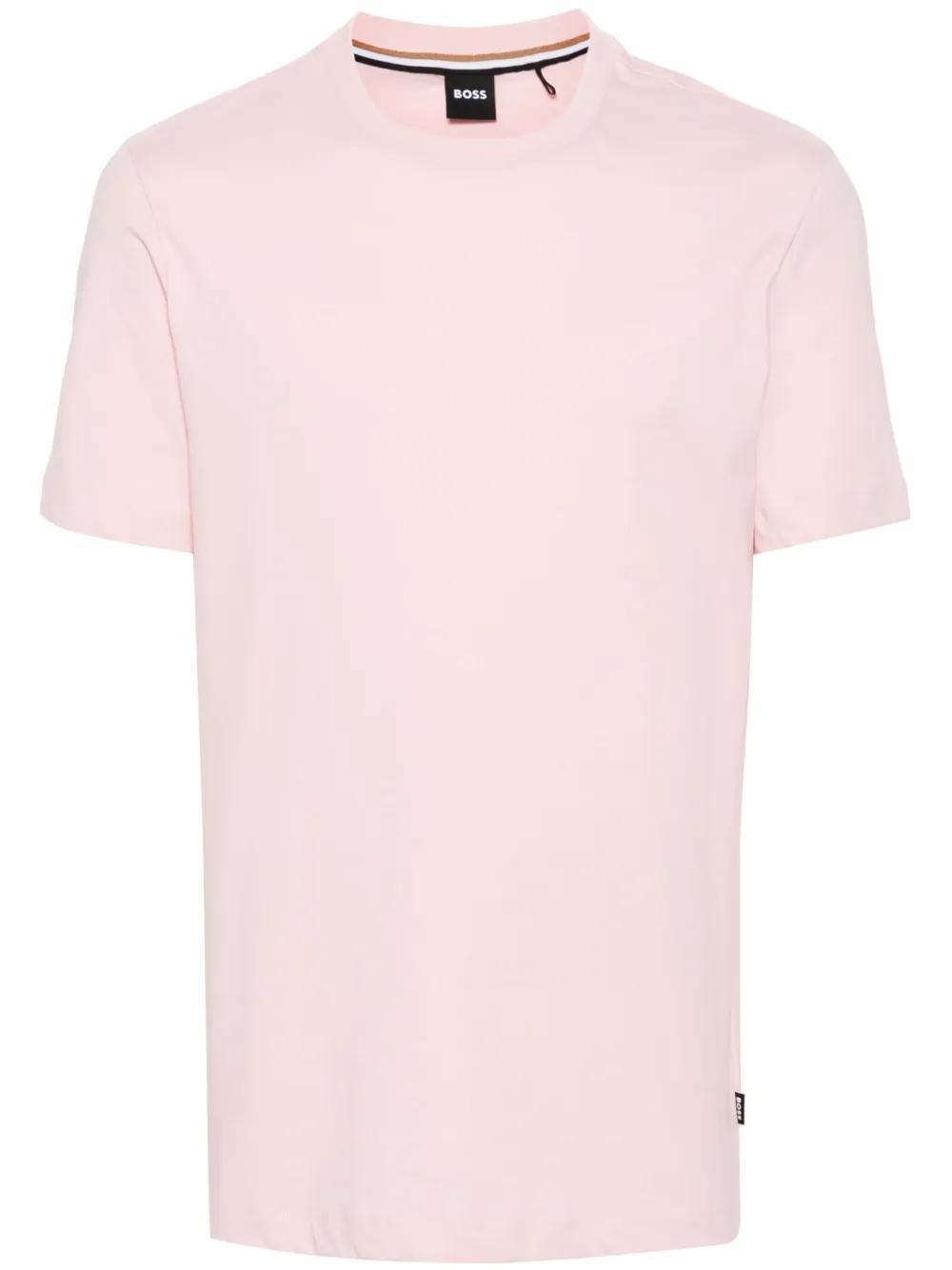 HUGO BOSS Logo-print Cotton T-shirt In Pink Product Image
