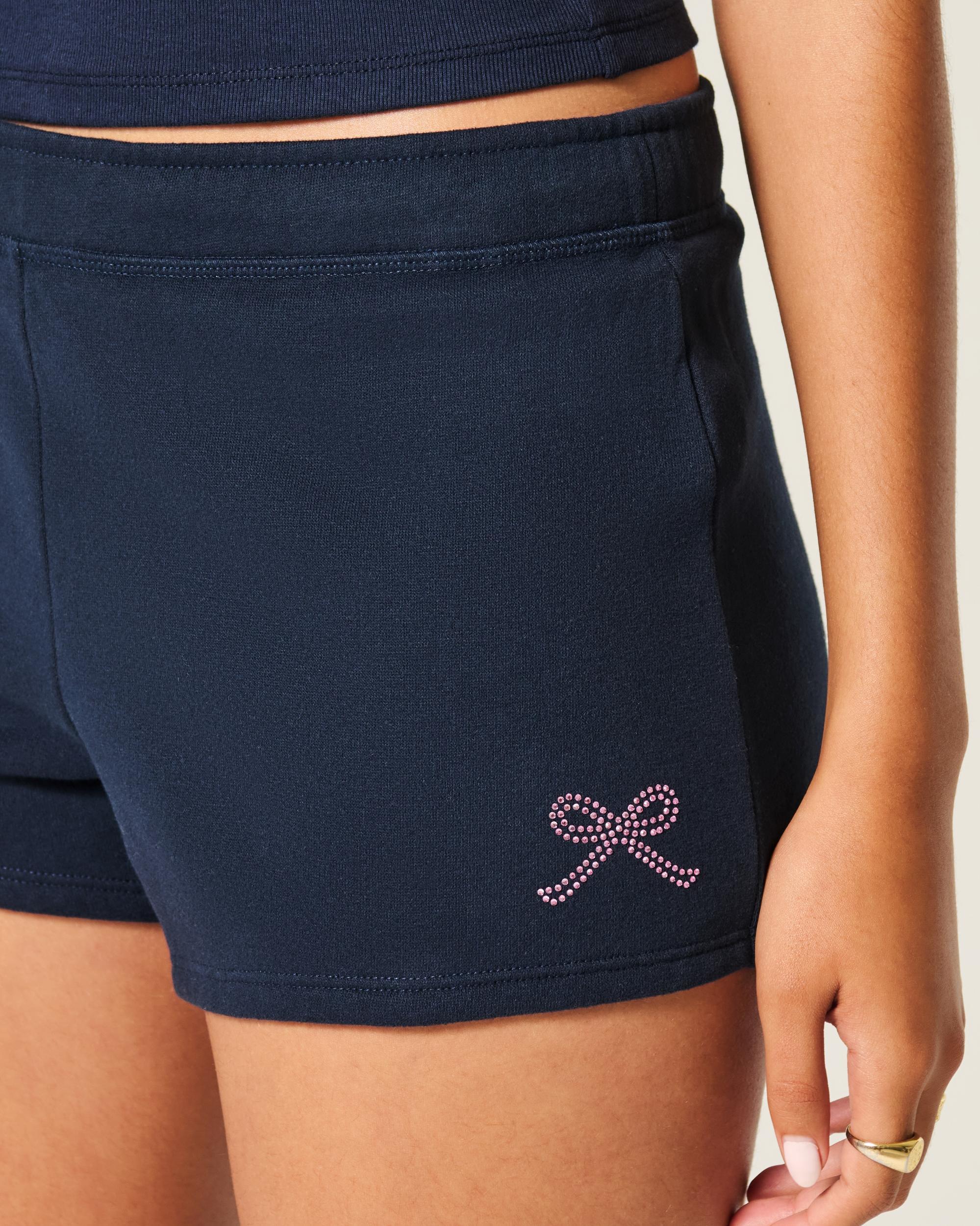 Heart Graphic Fleece Mini Shorts Product Image