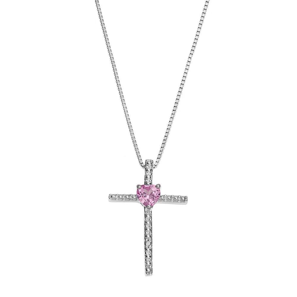 Gemminded Sterling Silver Blue Topaz Cross Pendant Necklace, Women's, Size: 18" Product Image