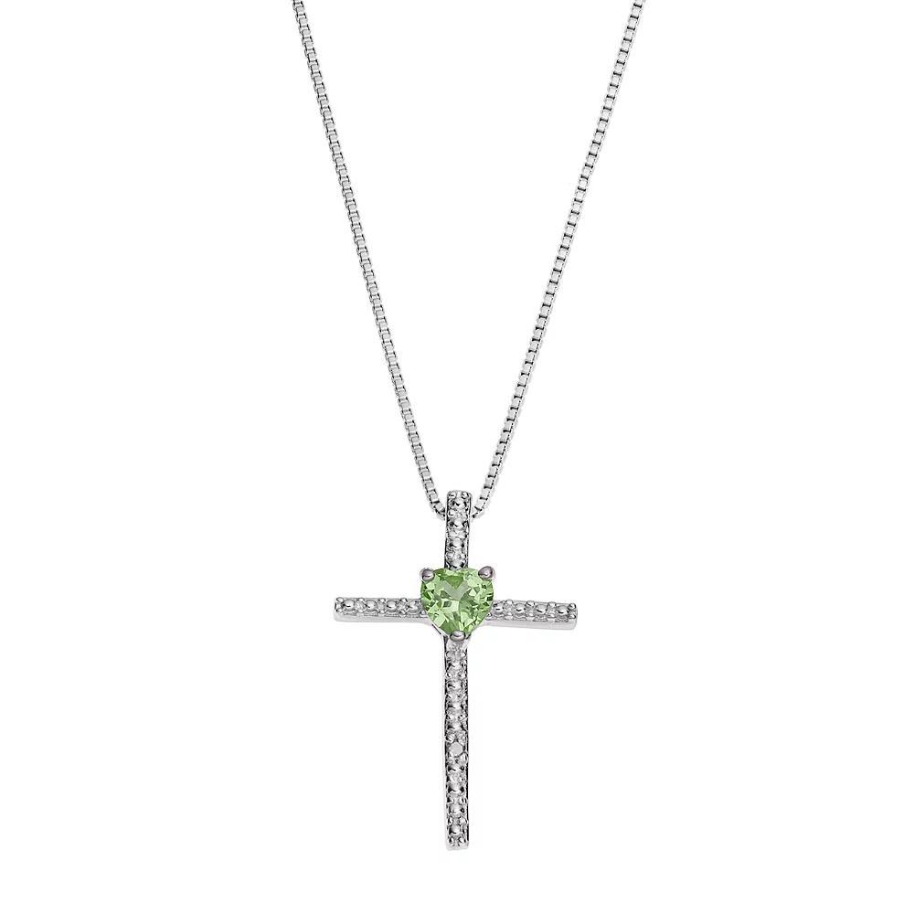 Gemminded Sterling Silver Blue Topaz Cross Pendant Necklace, Women's, Size: 18" Product Image