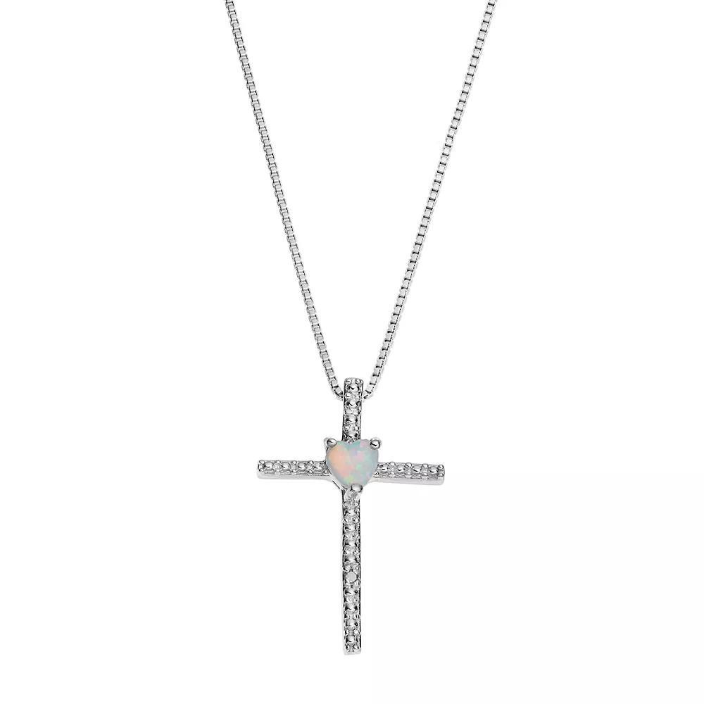 Gemminded Sterling Silver Blue Topaz Cross Pendant Necklace, Women's, Size: 18" Product Image