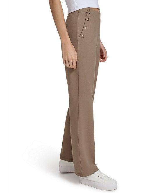 Andrew Marc Sport Knit Twill Kick Flare Pant with Sailor Buttons Product Image